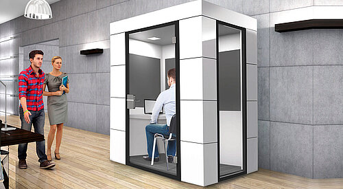 Mobile Räume zum Telefonieren, Fokussieren und für Meetings.